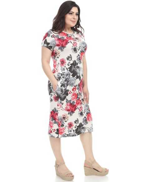 Цветочное платье для полных