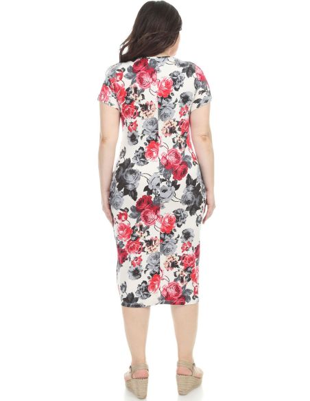 Gėlėta suknelė apkūnioms