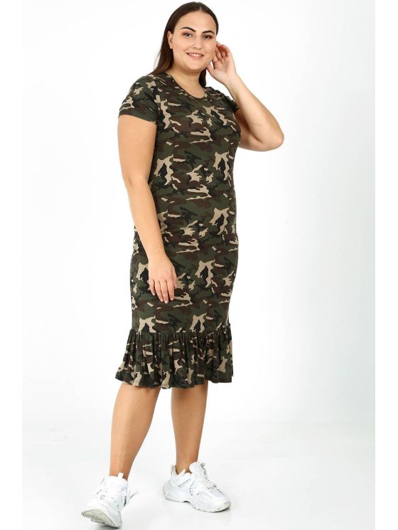 Kamufliažinė suknelė su raukiniais 2