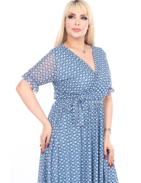 Sinine lühikeste varrukatega kleit