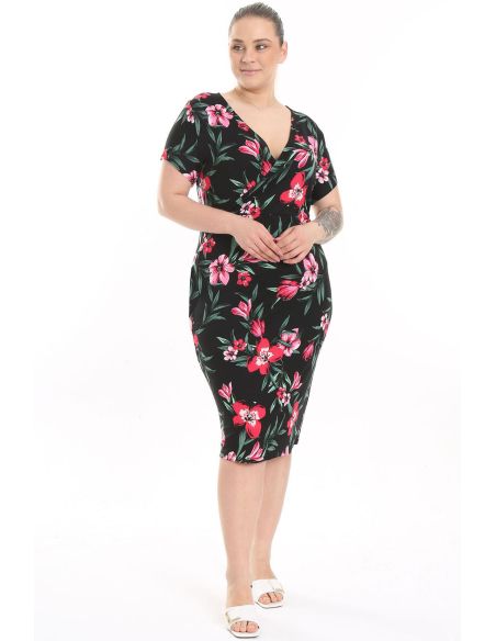 Lühikeste varrukatega lilleline kleit