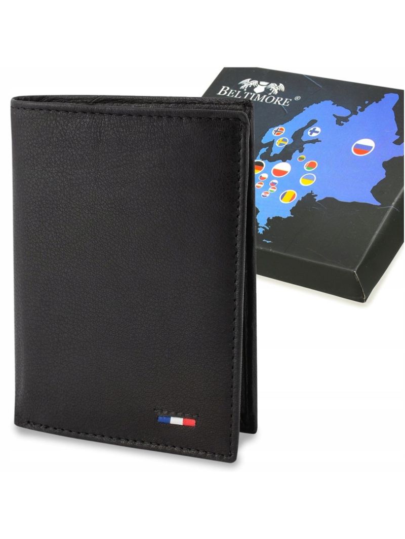 Черный кожаный мужской кошелек