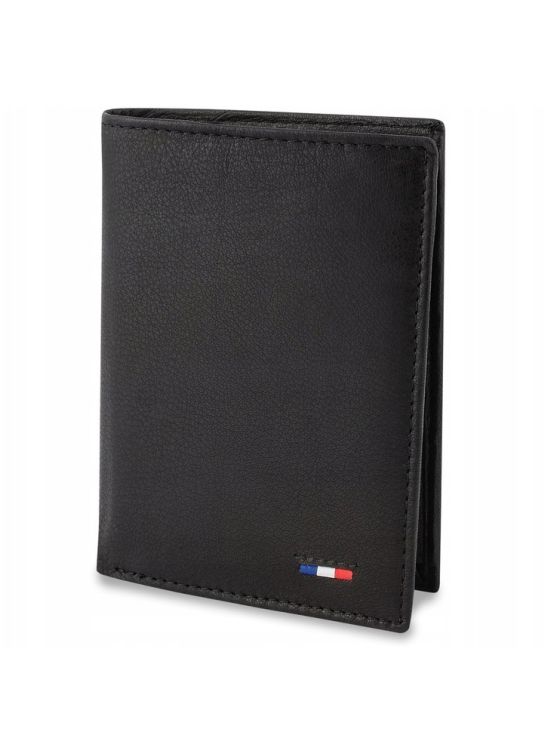 Черный кожаный мужской кошелек