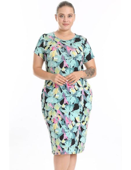 Lühikeste varrukatega täpiline kleit