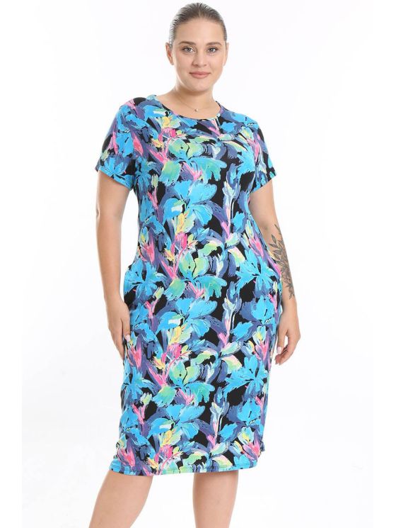 Lühikeste varrukatega täpiline kleit