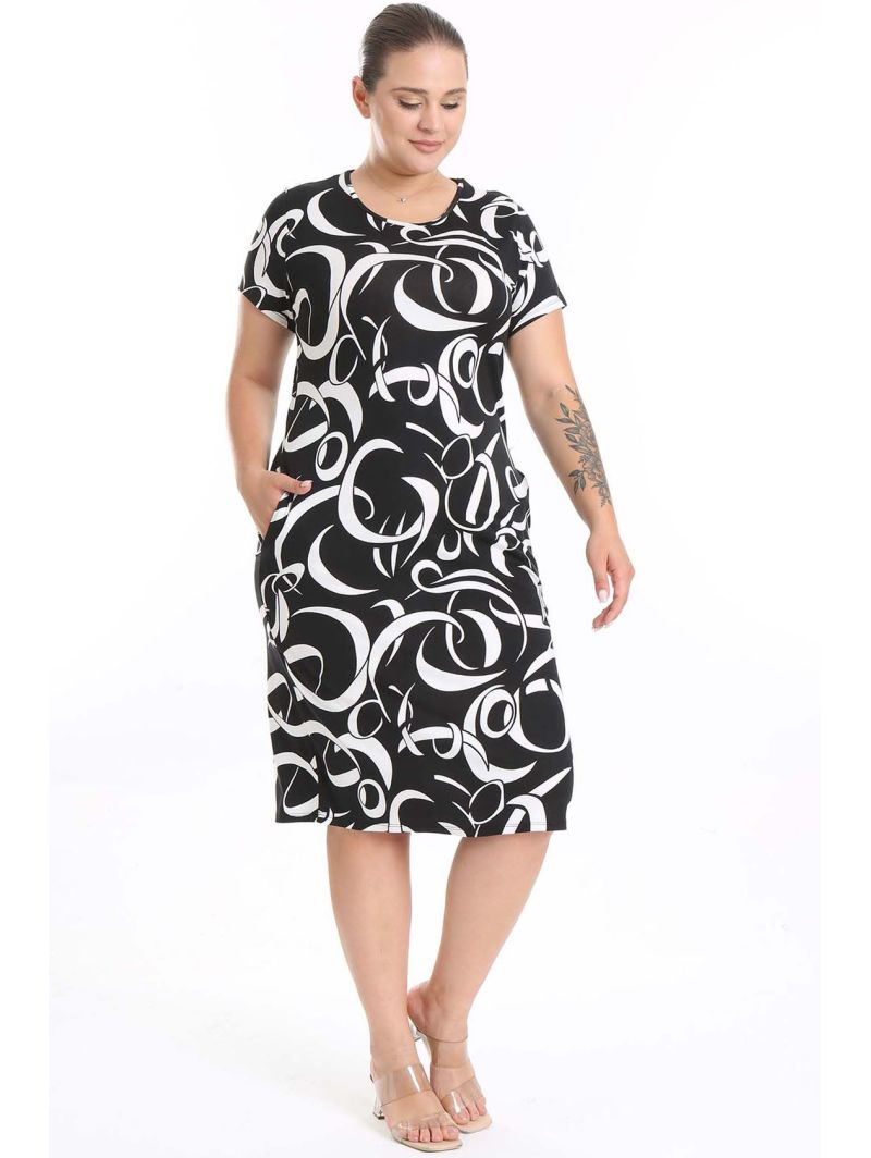 Платье с короткими рукавами Платье с короткими рукавами