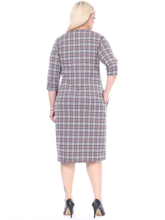Клетчатое платье с карманами 2