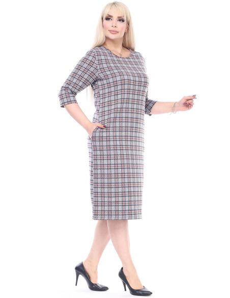 Rūtainu kleita ar kabatām