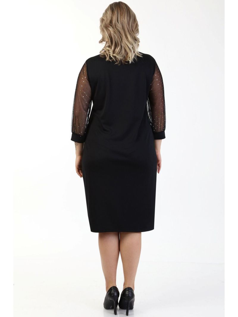 Juoda suknelė su 3/4 rankovėmis Juoda suknelė su 3/4 rankovėmis