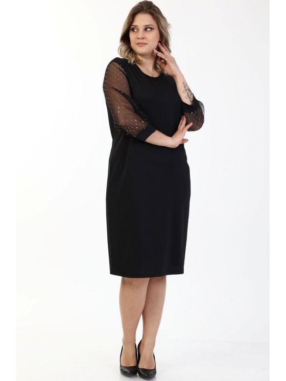 Melna kleita ar 3/4 piedurknēm 2