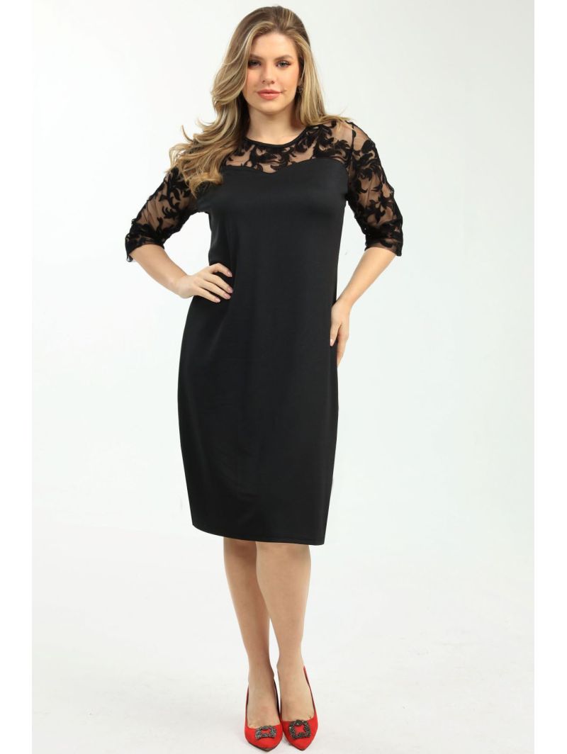 Черное платье с кружевом Черное платье с кружевом