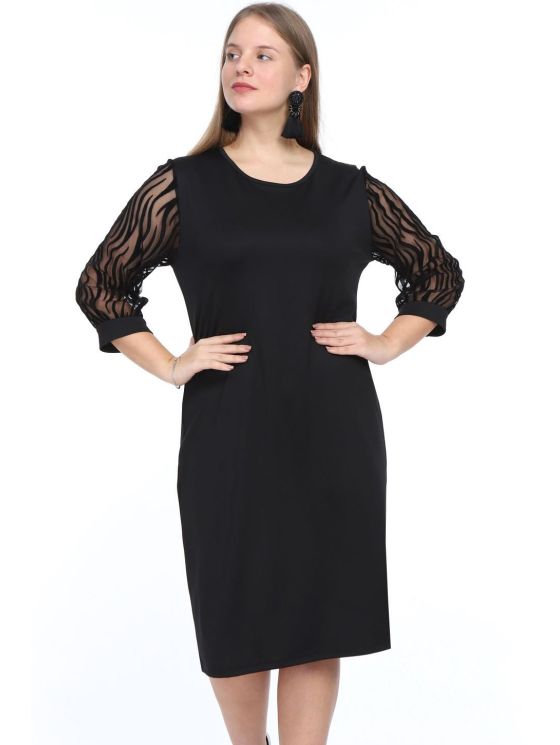 Must kleit 3/4 varrukatega