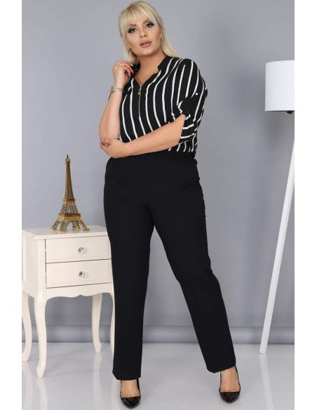 Klasikinės moteriškos kelnės su užtrauktuku