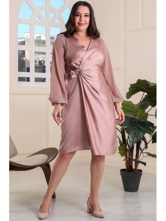 Puošni satino suknelė 2