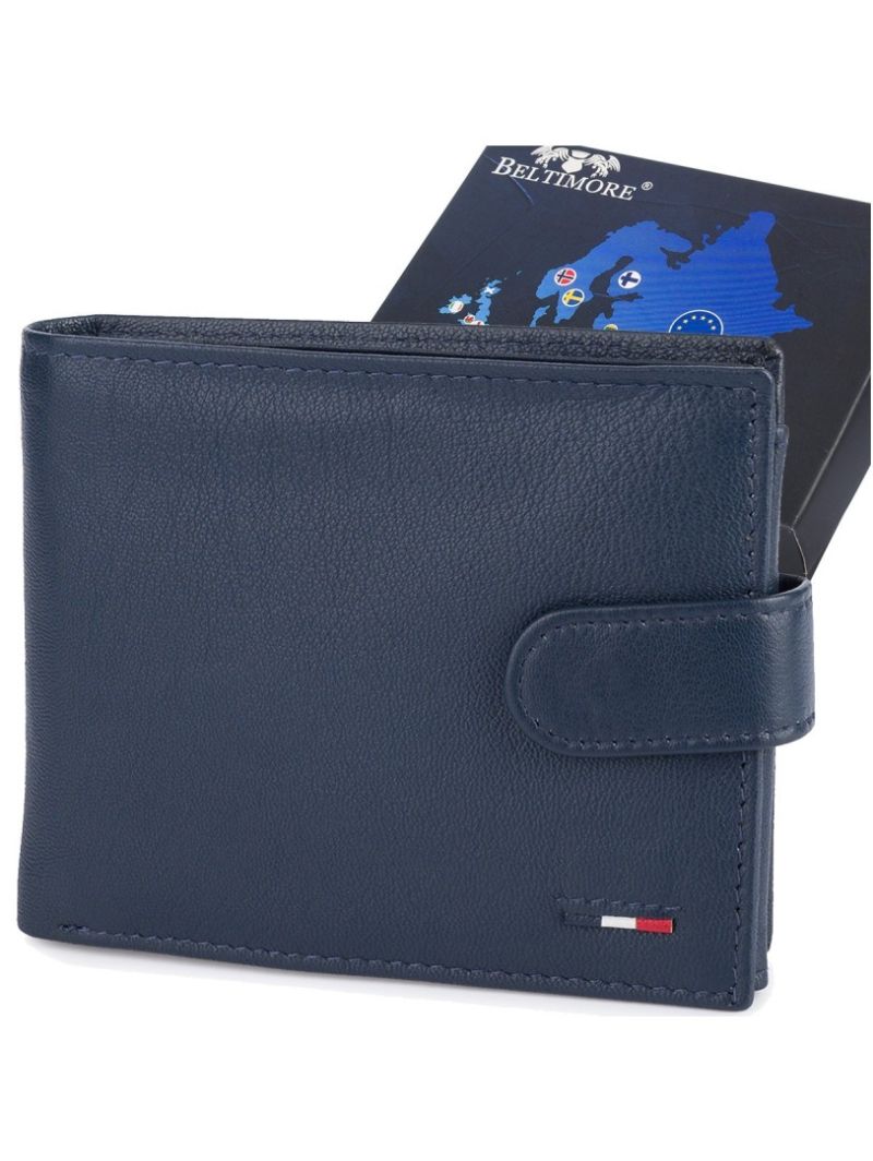 Tamsiai mėlyna vyriška odinė piniginė Tamsiai mėlyna vyriška odinė piniginė