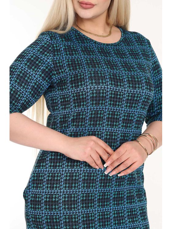 Klasikinė languota suknelė su kišenėmis 2