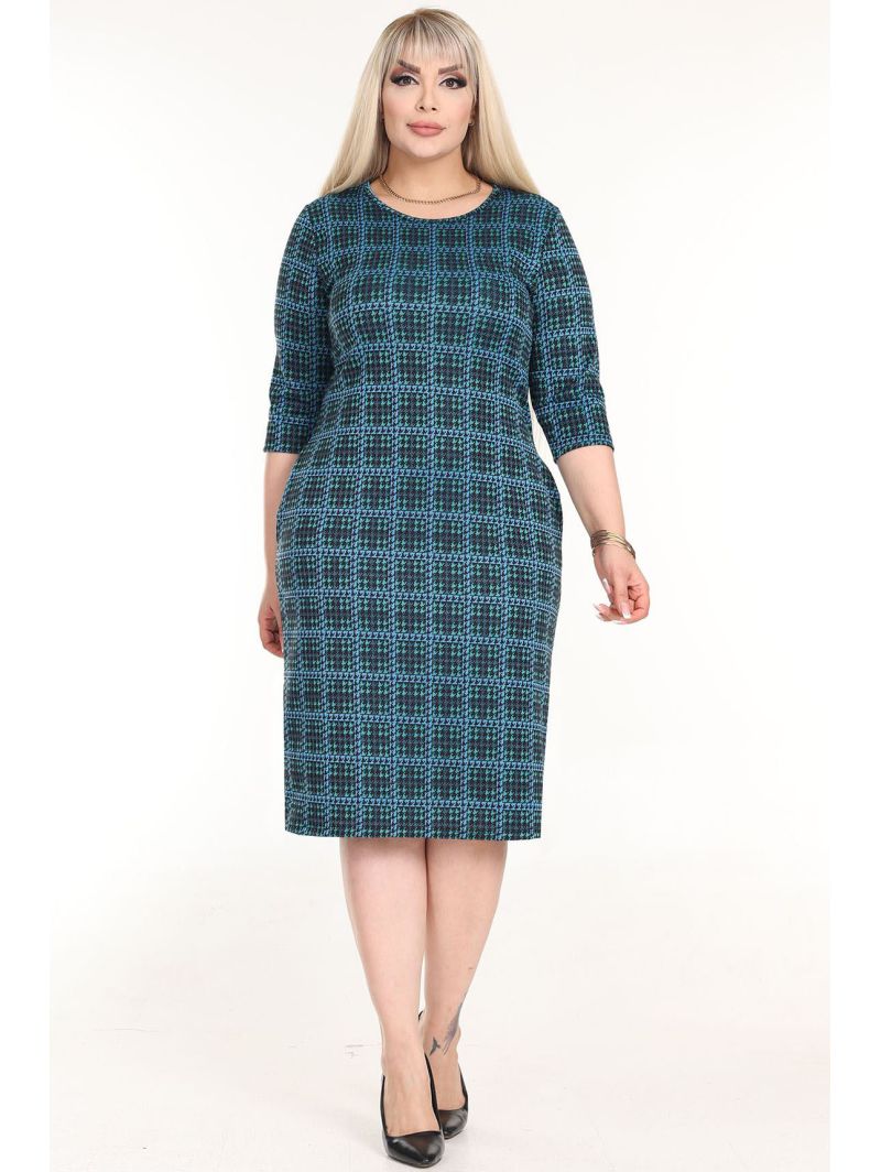 Классическое клетчатое платье с... Классическое клетчатое платье с...