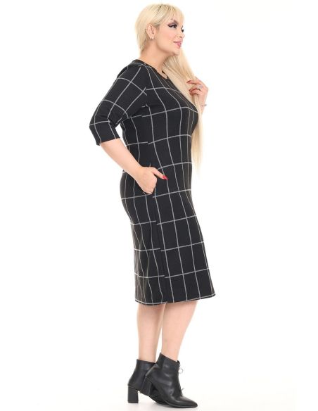 Klassikaline ruuduline kleit taskutega