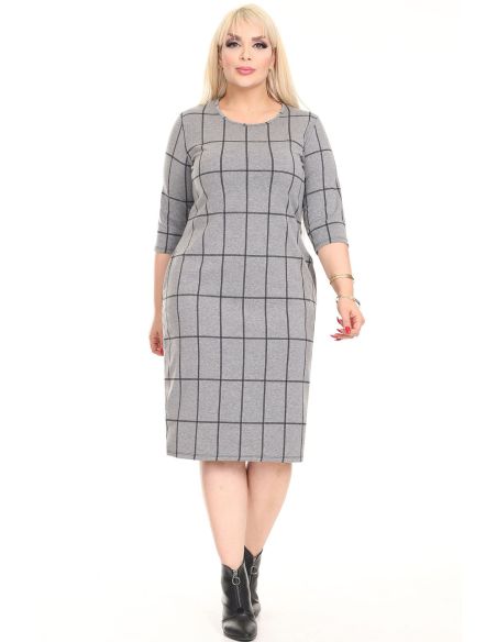 Klasiska rūtaina kleita ar kabatām