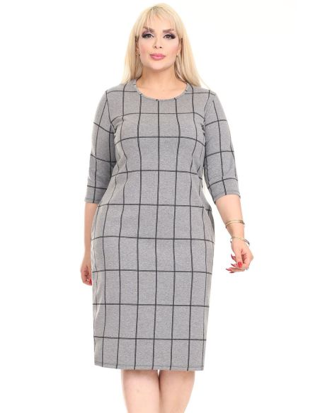 Klasiska rūtaina kleita ar kabatām