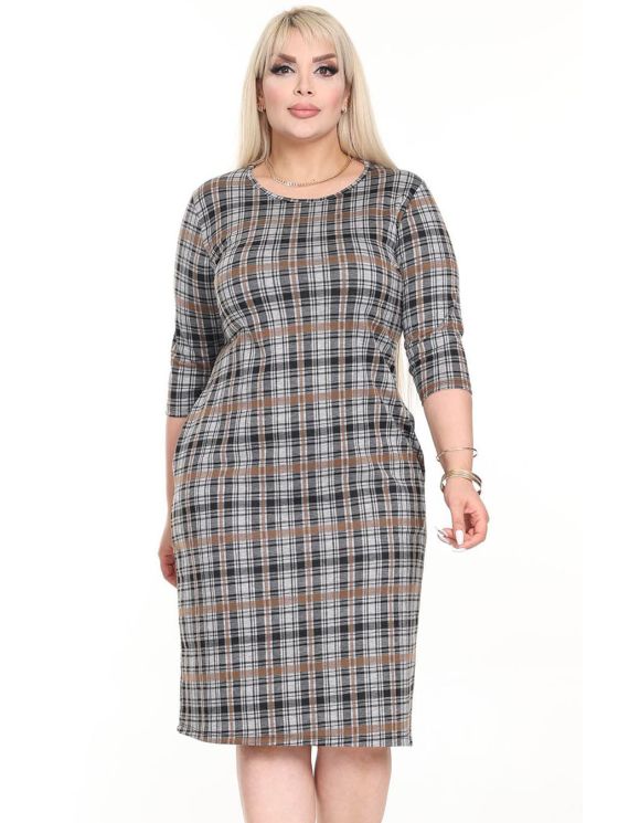 Klasiska rūtaina kleita ar kabatām