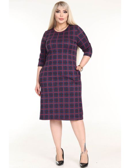 Klasiska rūtaina kleita ar kabatām