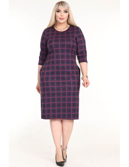 Klasiska rūtaina kleita ar kabatām