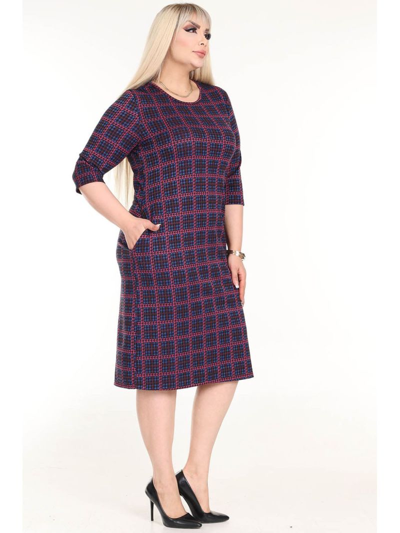 Klasikinė languota suknelė su kišenėmis Klasikinė languota suknelė su kišenėmis