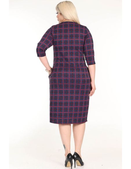 Klasikinė languota suknelė su kišenėmis