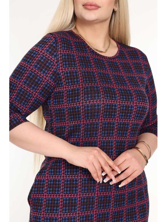 Klasikinė languota suknelė su kišenėmis 2