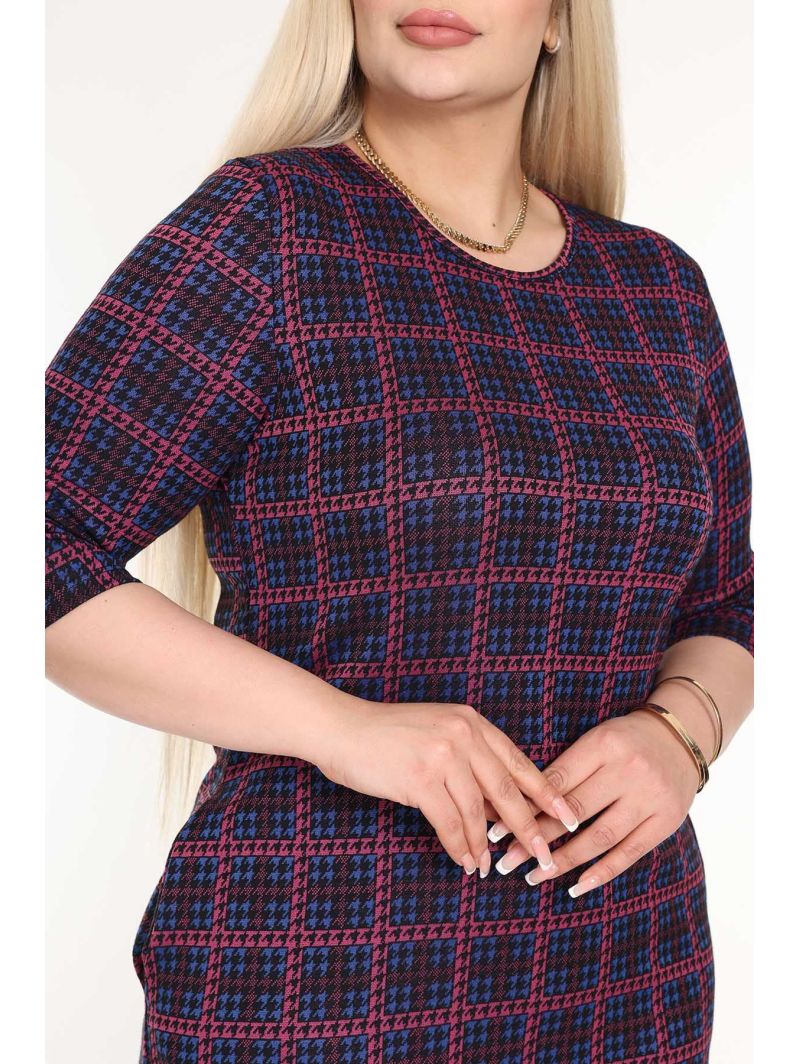 Klasikinė languota suknelė su kišenėmis Klasikinė languota suknelė su kišenėmis