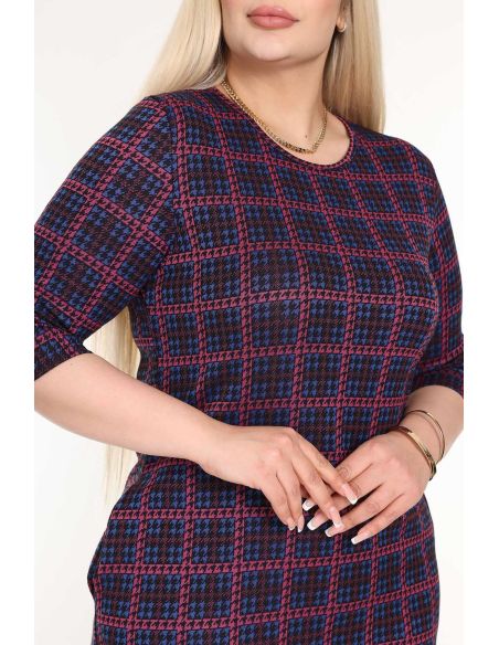 Klasikinė languota suknelė su kišenėmis