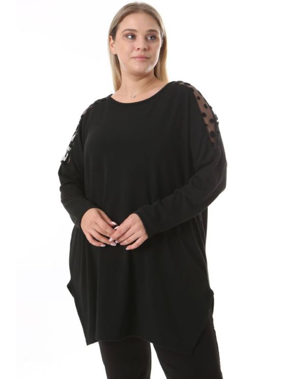 Melna plus izmēra blūze