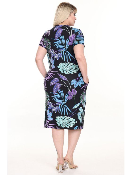 Marga suknelė trumpomis rankovėmis 2