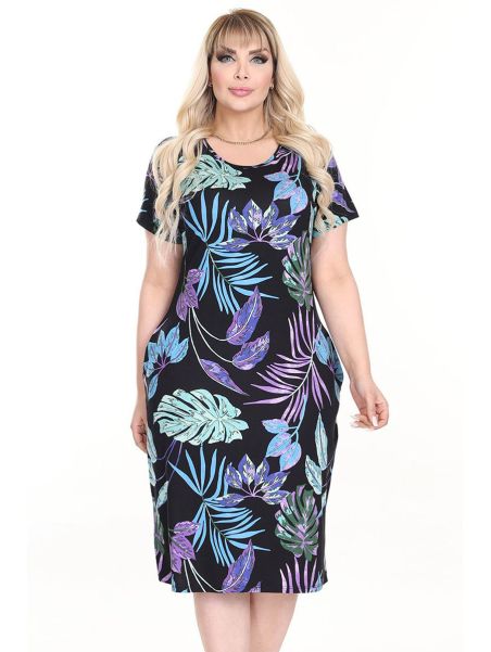 Lühikeste varrukatega, värviline kleit