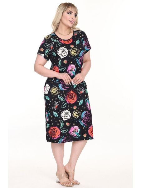 Lühikeste varrukatega mustriline kleit