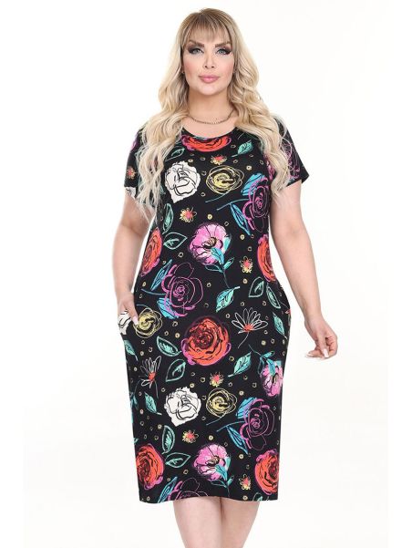 Lühikeste varrukatega mustriline kleit