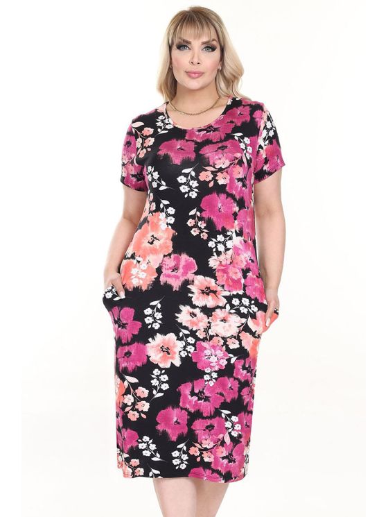 Vasaras kleita ar ziedu rakstu un īsām piedurknēm