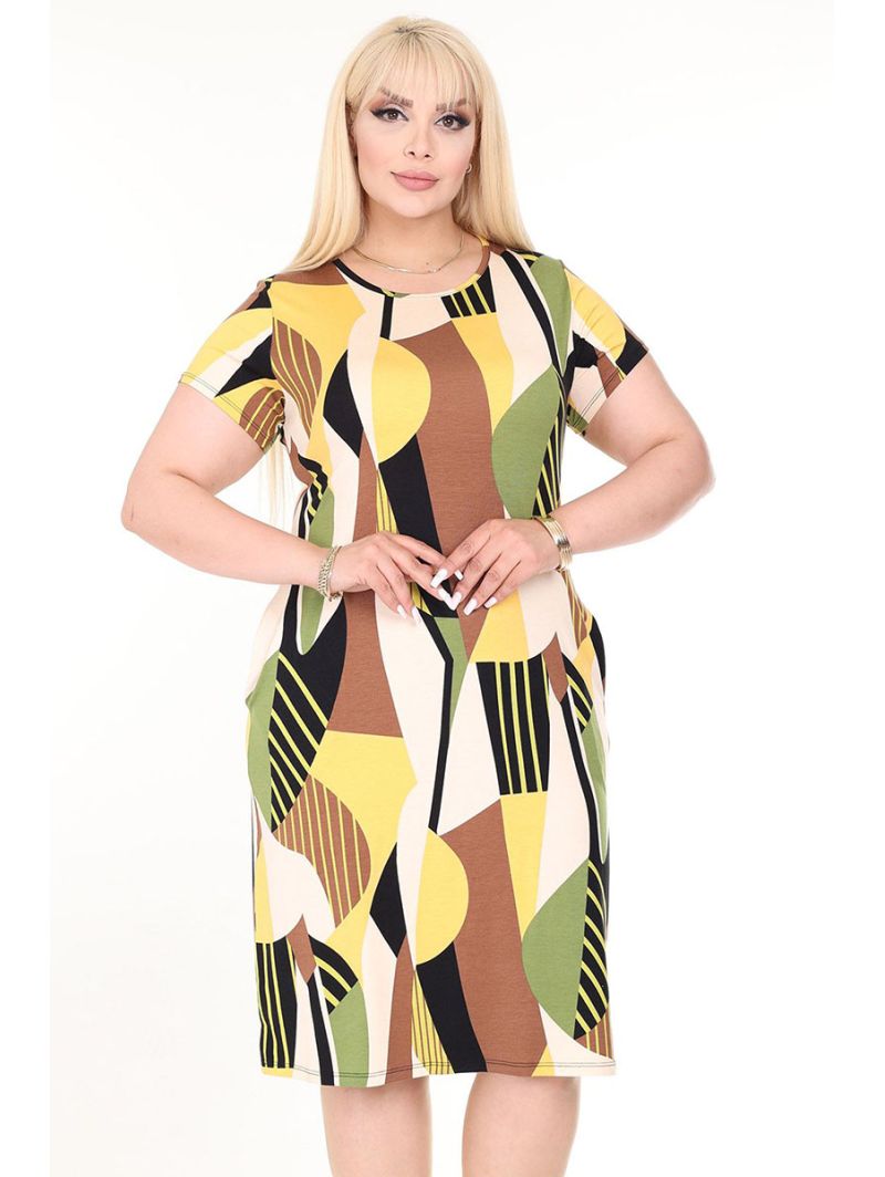 Vasarinė suknelė trumpomis rankovėmis