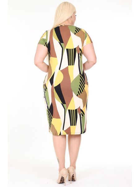 Vasarinė suknelė trumpomis rankovėmis