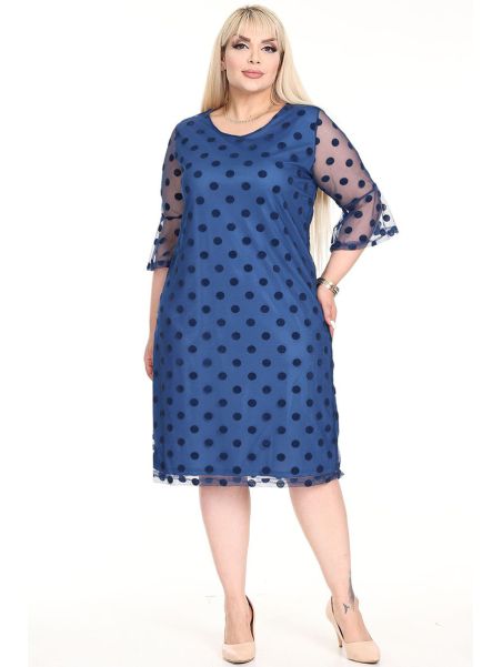 Zila kleita ar pērlītēm