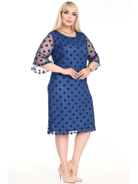 Zila kleita ar pērlītēm