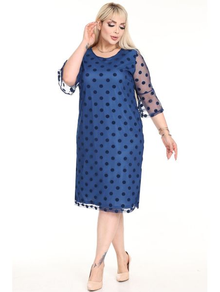 Синее платье с бисером