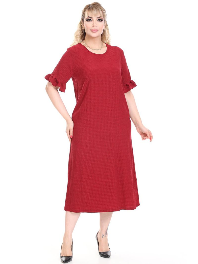 Sarkana kleita ar īsām piedurknēm Sarkana kleita ar īsām piedurknēm