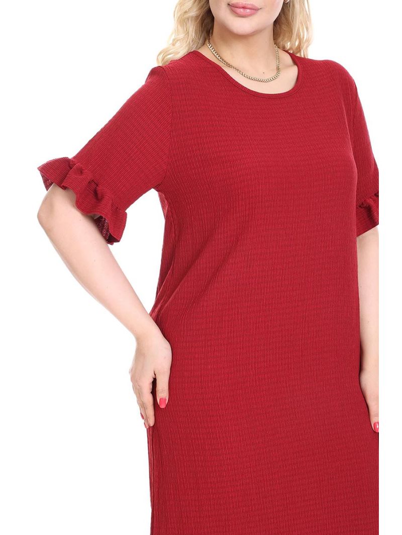 Raudona suknelė trumpomis rankovėmis Raudona suknelė trumpomis rankovėmis