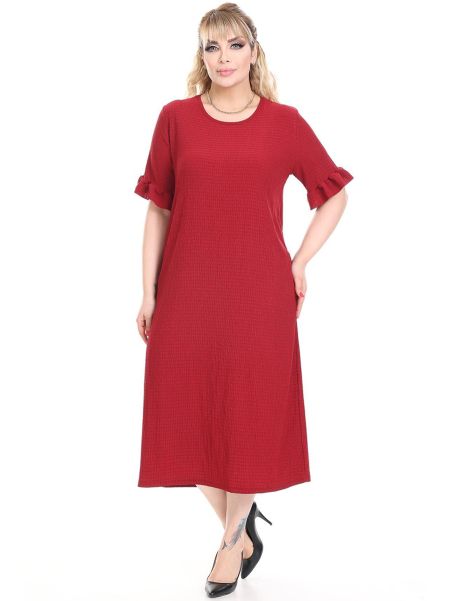Punane kleit lühikeste varrukatega