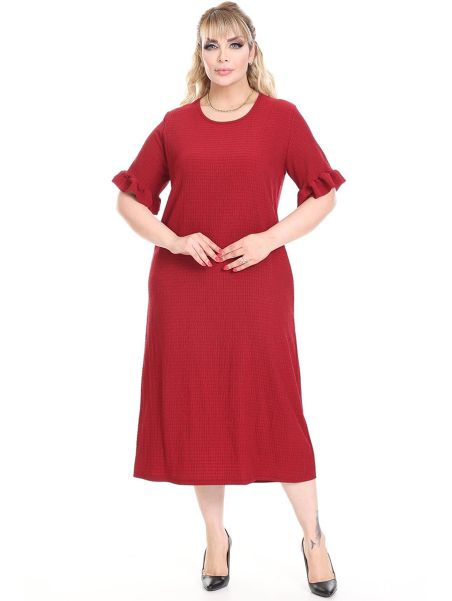 Punane kleit lühikeste varrukatega