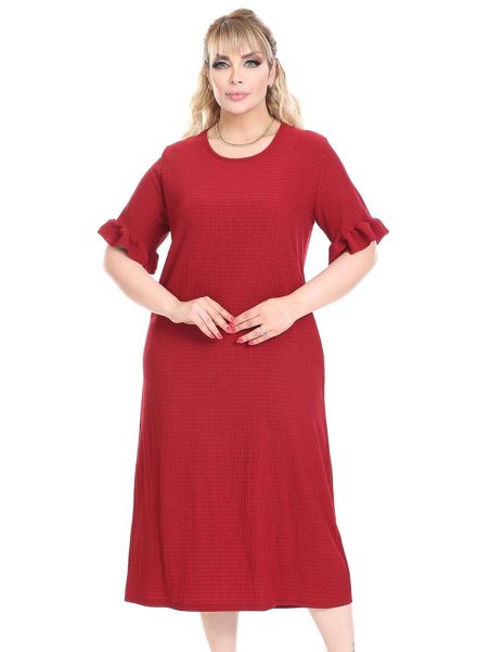 Sarkana kleita ar īsām piedurknēm