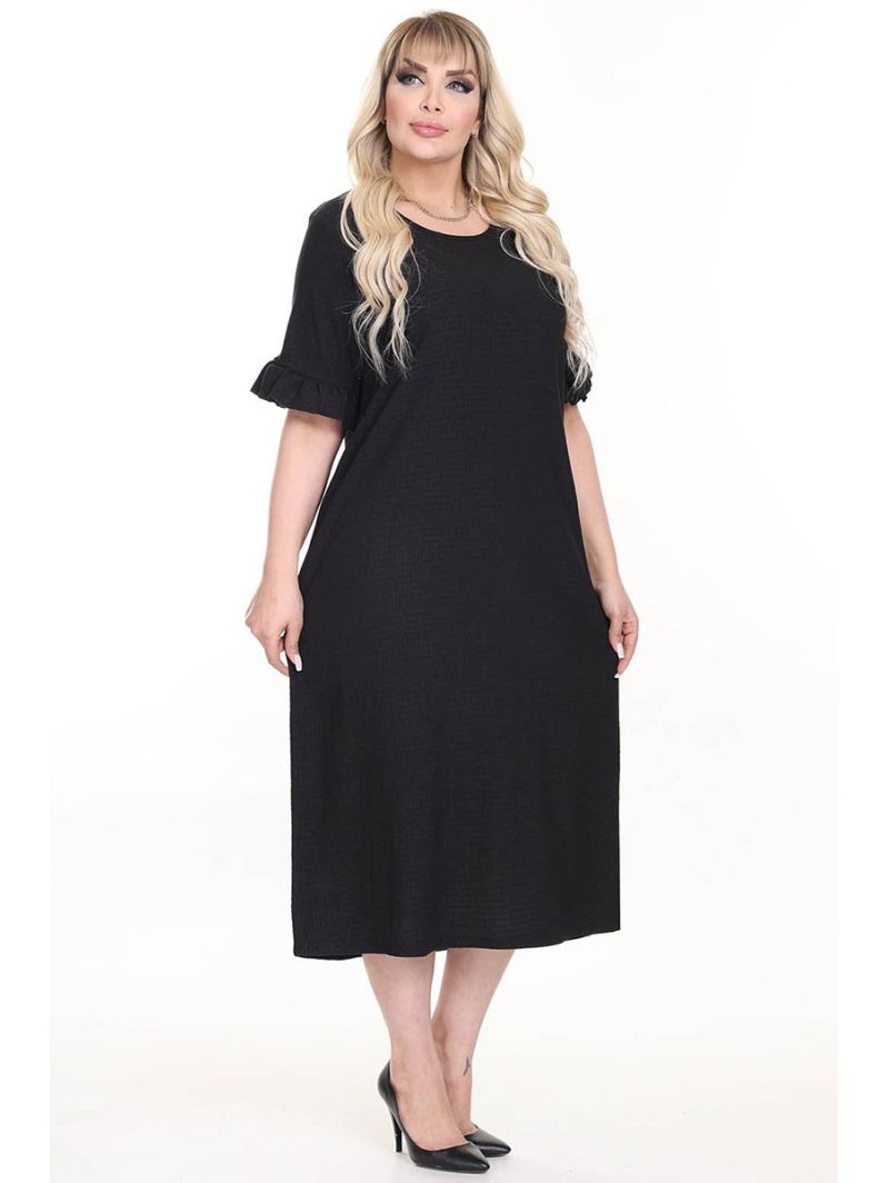 Juoda suknelė trumpomis rankovėmis Juoda suknelė trumpomis rankovėmis