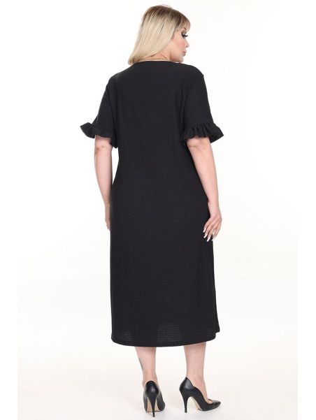 Must lühikeste varrukatega kleit